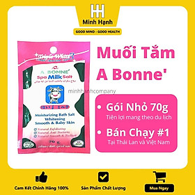 Muối Tắm Sữa Bò Tẩy Tế Bào Chết A Bonne Spa Milk Salt Hạt Mịn Thơm Mùi Sữa, Giúp Làm Sạch Và Làn Da Mịn Màng Nhập Khẩu Từ Thái Lan 70gram/Gói Nhỏ. Dùng Thử