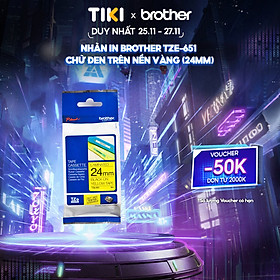 Mua Nhãn in Brother TZe-651 chữ đen trên nền vàng (24mm) - Hàng chính hãng