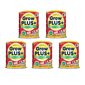 Bộ 5 Lon Sữa GrowPLUS+ Đỏ Cho Trẻ Suy Dinh Dưỡng Trên 1 Tuổi - 1.5kg