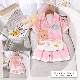 [HCM] (40-56kg, P5) Đồ bộ pijama nữ đùi TNQN chất liệu LATIN in 3D hoạt hình. labubu-maruko-thỏ-mèo kitty-gấu pooh/lotso-tim-cún/chó-chuột mickey-mèo máy doraemon. LATIN2TNQN