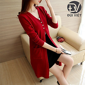 Áo khoác cadigan nữ, áo khoác len dài phong cách Hàn Quốc DV33