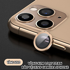 Mua Tặng hộp đựng lens cao cấp - Vòng kim loại titan bảo vệ lens camera dành cho các dòng iphone 11 / iphone 12 - Vàng gold