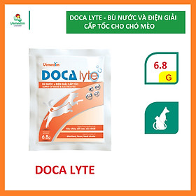 Vemedim Docalyte bột pha nước uống bổ sung cấp tốc các ion điện giải, glucose và glycine, bù nước cho chó mèo, gói 6.8g