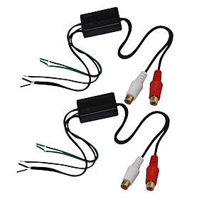 2pcs Car Audio Stereo Speaker Wire To Rca Adapter Out High To Low Converter