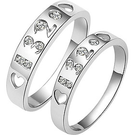 Nhẫn đôi Bạc Hiểu Minh NC282 - Một trái tim