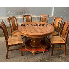 Mua Bàn ăn tròn 6 ghế gỗ hương xám
