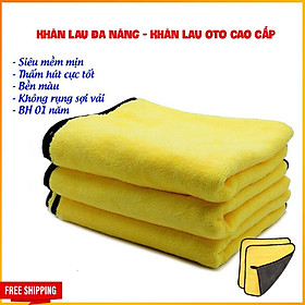 Khăn lau đa năng xe hơi, oto Microfiber cao cấp -Siêu mềm mịn, Siêu thấm hút, Không rụng lông