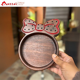 Mua Khay gỗ hình chiếc nơ Anzzar-02 – Gỗ Tần Bì  Óc Chó nguyên khối  khay đựng bánh kẹo  mứt Tết  decor sang trọng