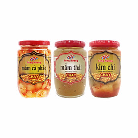 Combo 1 Hũ Mắm Cà Pháo Chay 390g + 1 Hũ Mắm Thái Chay 430g + Hũ Kim Chi Chay 390g Sông Hương Foods
