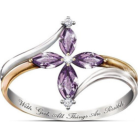 Nhẫn nữ đính đá thạch anh tím