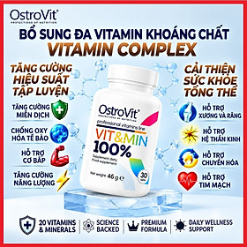 Multivitamin Ostrovit 100% VITAMIN 30/90 viên - Bổ sung đa Vitamin, khoáng chất cao cấp, cải thiện sức khoẻ tổng thể, tăng cường hiệu suất tập