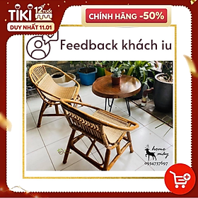 Mua Combo bàn ghế mây tre HOME MÂY đan tự nhiên phù hợp cho quán cafe / bộ decor gia đình / ban công