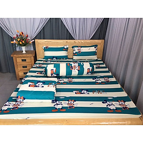 bộ ga drap thun lạnh Hàn Quốc cao cấp 4 món PHỐI CHUỘT MICKY