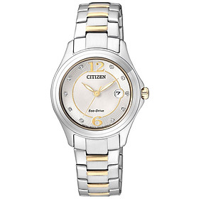 Đồng Hồ Nữ Citizen Đính Đá Swarovski Dây Thép Không Gỉ FE1134-54A - Mặt Trắng