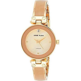Đồng hồ nữ Anne Klein Women's Diamond-Accented Bangle Watch - Black/Gold