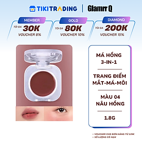 Má Hồng Kem Đa Năng 3-in-1 Trang Điểm Má Mắt Môi Mịn Lì Dễ Tán Bền Màu Glamrr Q Mellow Touch Lip Cheek Pot (1.8g) màu 04
