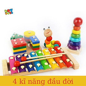 Combo đồ chơi giáo dục 4 kĩ năng đầu đời, đồ chơi phát triển trí tuệ cho bé