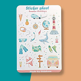 sticker sheet summer holidays - chuyên dán, trang trí sổ nhật kí, sổ tay | Bullet journal sticker