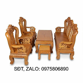 Mua Bộ bàn ghế gỗ gõ đỏ chạm lân 6 món tay 12   bộ bàn ghế phòng khách cao cấp   bàn ghế gỗ