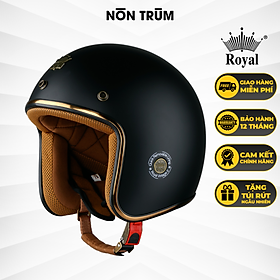 Nón bảo hiểm 3/4 ROYAL M20C đen nhám