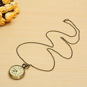 Vintage Antique Bronze Glass Steampunk Pocket Watch Chain Pendant 1x