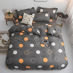 Bộ chăn ga gối cotton PL1 - Chấm Bi Cam - Tặng 1 móc khóa Houston