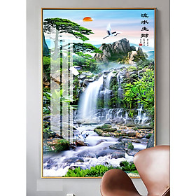 Mua Tranh treo tường phòng khách  phòng ngủ -Tranh treo 1 tấm dọc M26665/ Gỗ MDF cao cấp phủ kim sa/ Chống ẩm mốc  mối mọt/Bo viền góc tròn