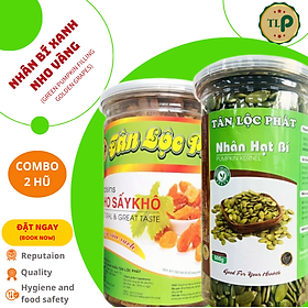 NHO VÀNG SẤY HŨ 500G VÀ NHÂN BÍ XANH HŨ 500G TÂN LỘC PHÁT