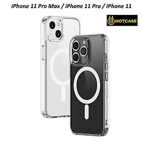 Ốp lưng trong suốt sạc từ tính cho iPhone 11 / 11 Pro / 11 Pro Max hiệu HOTCASE Magnetic - trang bị đệm khi 4 góc, Viền TPU chống sốc, lưng PC chống ố vàng - Hàng nhập khẩu