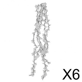 6x5 Branch Artificial Wall Hanging Ivy Vine Fake Silk Flowers Home Decor White