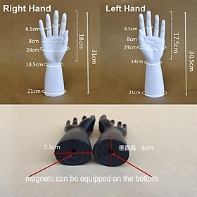 1 Pair Male Mannequin Hand for Jewelry Bracelet Gloves Display - Black White Skin Color