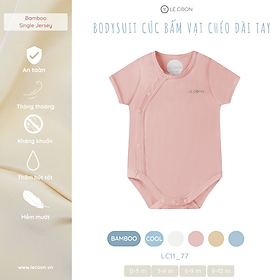 LE COON | Bodysuit Cúc Bấm Vạt Chéo Cộc Tay | Vải COOL Mỏng Mát | 0-12 tháng