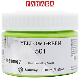 Tuýp Màu Vẽ Acrylic 100 ml - Sunway No.501 - Yellow Green