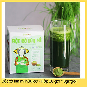 Bột cỏ lúa mì hữu cơ sấy lạnh Dalahouse - Hộp 20 gói 3gr tiện lợi