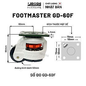 Bánh xe tăng chỉnh foot master, bánh xe sử dụng cho máy móc thiết bị