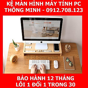 Mua Kệ để Màn Hình Máy Tính bàn làm việc bằng gỗ Thông Minh QT05