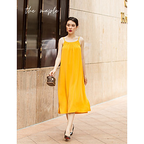 Đầm Maxi Hai Dây The Maple Freesize Vàng