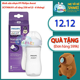 Bình sữa mô phỏng tự nhiên mới hiệu Philips Avent  cho trẻ từ 3 tháng tuổi (330ml-đơn)_SCY906.01
