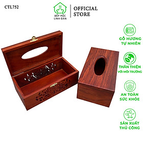 Mua Hộp Đựng Khăn Giấy Gỗ Hương HAHANCO Chạm Trổ Thủ Công Kỹ Đẹp  CTL752 