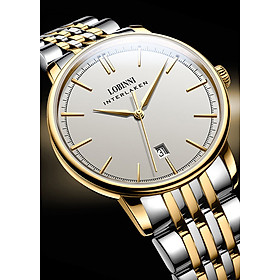Đồng hồ nam chính hãng LOBINNI L5012-1 Kính sapphire nguyên khối,chống xước,chống nước 50m,mặt trắng vỏ vàng gold dây kim loại thép không gỉ 316L,Đồng hồ cơ (Automatic) bảo hành 24 tháng,Mới 100%,Bảo hành 24 tháng,thiết kế đơn giản trẻ trung và sang trọng