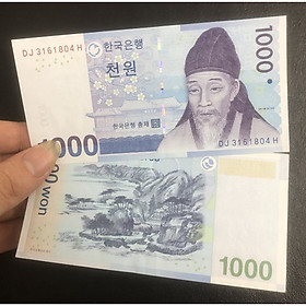 Mua Tờ tiền Hàn Quốc mệnh giá 1000 won - Tiền mới keng 100% - Tặng túi nilon bảo quản