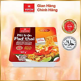 Thùng 18 Khay Mì trộn Tôm chua cay Thái/Pad Thái VIFON 90gr/ khay