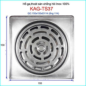 Mua Phễu thoát sàn Inox KAG-TS37 chống hôi 15x15cm  hố ga thoát sàn cho ống 114mm giá tốt chất lượng tốt