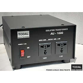 Biến áp cách ly xuyến TODAL 1kVA - Điện ra 110V/100V dây đồng