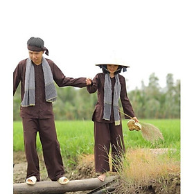 Bà ba nâu - đen nam nữ kate mịn đẹp không bóng - Nam đen