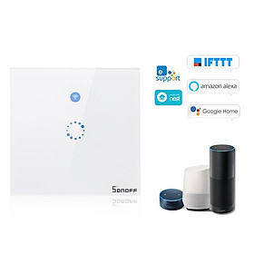 SONOFF T1 EU ITEAD Smart WiFi Wall Light Touch Switch Wireless 1 Gang Touch/WiFi/433MHz RF/APP Remote Control Timing Function Support for Google Home/Nest and Amazon Alexa Smart Home