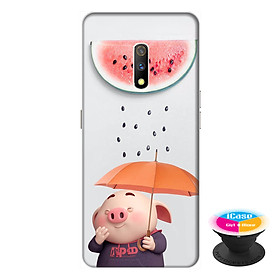 Ốp lưng dành cho điện thoại Realme X hình Heo Con Che Nắng - tặng kèm giá đỡ điện thoại iCase xinh xắn - Hàng chính hãng