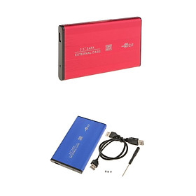 HDD External Case Hard Drive Enclosure 2.5in SATA USB2.0 Alluminium Red&Blue