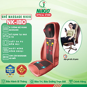 Đệm, Ghế massage Toàn Thân Nikio NK-180 - Máy Mát Xa Lưng, Cổ Vai Gáy, Xoa Bóp Dây Ấn Chuyên Sâu Bằng Con Lăn 3D, Kết Hợp Rung Và Sưởi Tân Tiến - Cải Thiện Đau Mỏi Toàn Thân, Sử Dụng Được Trên Ô Tô - Màu đỏ