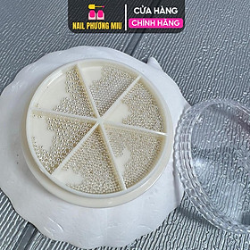 Khay Bi Kim Loại 6 Ngăn 6 Size Màu Trắng Bạc Đính Móng Làm Nail Phong Cách Hàn Quốc Không Gỉ Nữ Women